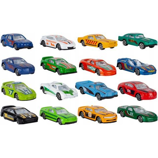 Sestava 16 kovových autíček Metal Alloy Cars