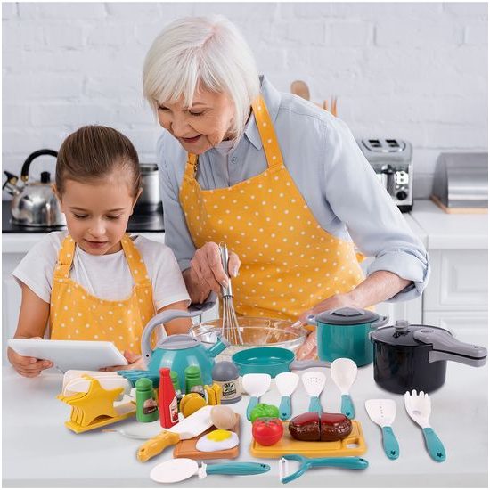 Sada dětského kuchyňského nádobí Happy Chef - 33 součástí