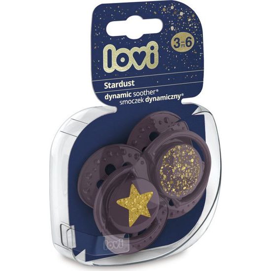 Lovi Silikonové dynamické dudlíky 3-6m, Stardust - fialové