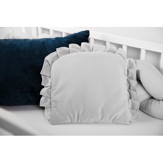 Sensillo Poduška s volánkem velvet šedá