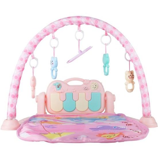 Hrací deka s piankem Dráček růžová