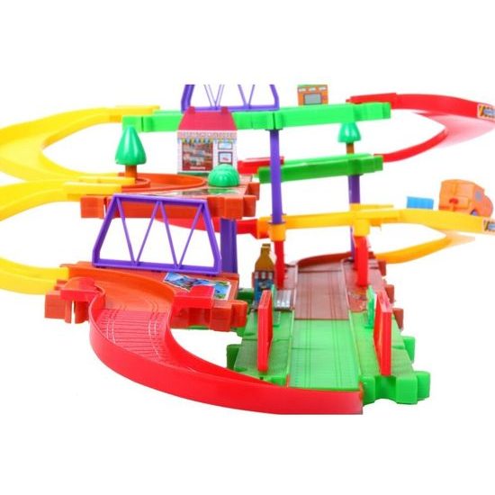 Parkovací garáž s lokomotivou na baterie Puzzle Parking