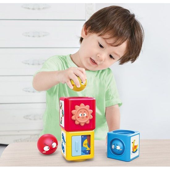 Huile Toys edukační pyramida s otvory Stack Tower