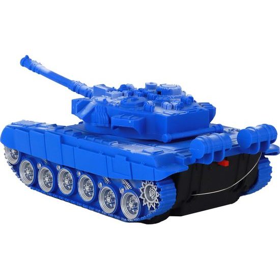 Tank RC na dálkové ovládání se zvuky a světly, světlé modrá