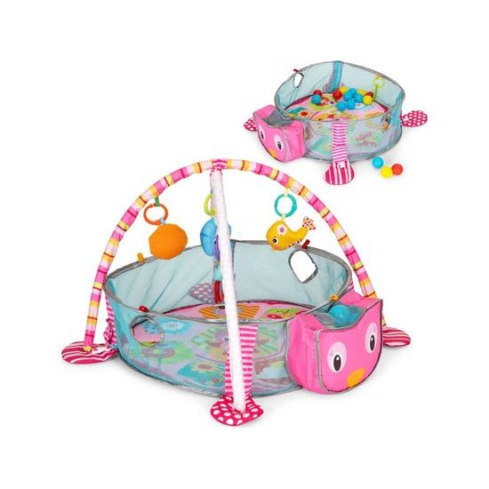 Ecotoys hrací deka s 30 míčky Želva - růžová
