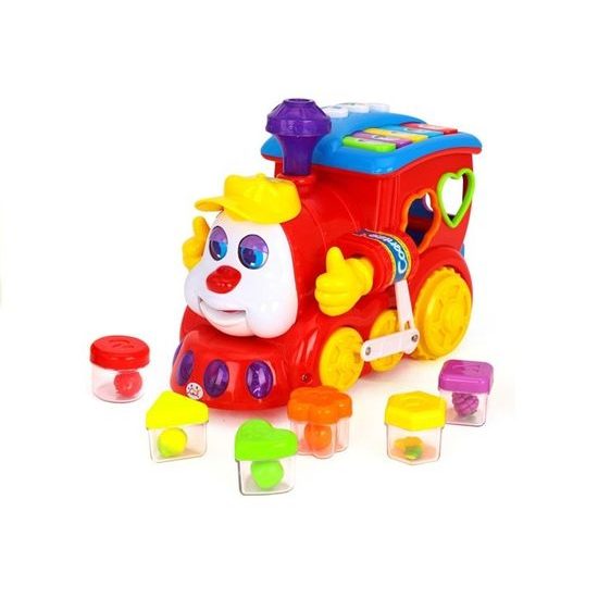 Huile Toys multifunkční lokomotiva se světlem a zvukem Happy Loco