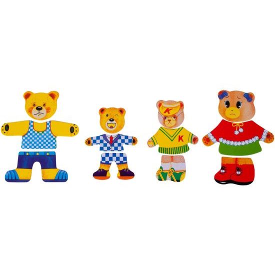 Dřevěná ukládačka s medvídky Bear Dresses