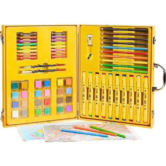 Umělecká sada v kufru Žlutá kachna 84 ks