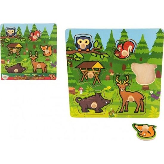 Dřevěná Vkládačka - Moje první lesní zvířátka 6 ks
