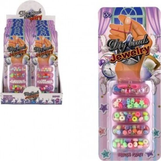 Korálky plastové barevné pastelové se šňůrkou