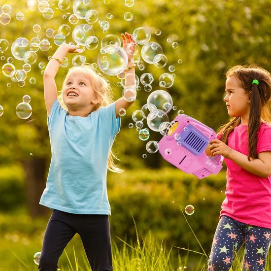 Dětská sekačka s bublifukem 2v1 Bubble Maker - růžová