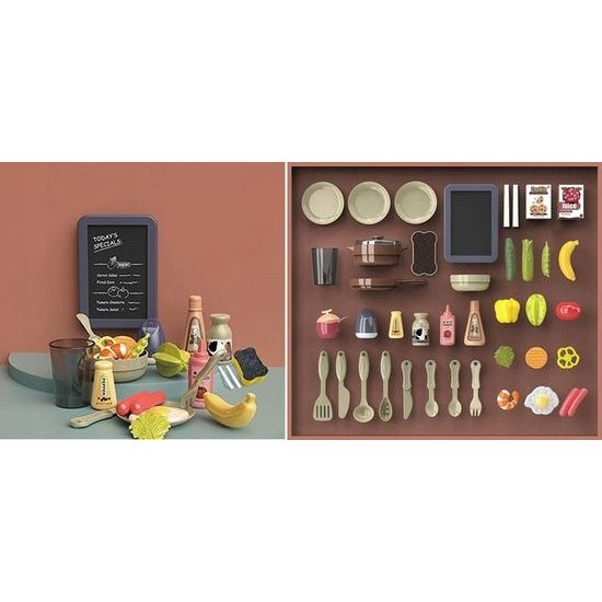 Dětská mini kuchyňka se zvuky a párou Little Chef- hnědá