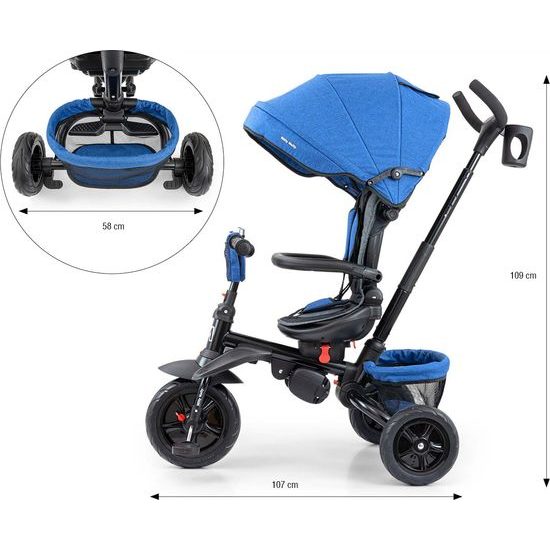 Dětská tříkolka 6v1 Milly Mally Stanley navy-black