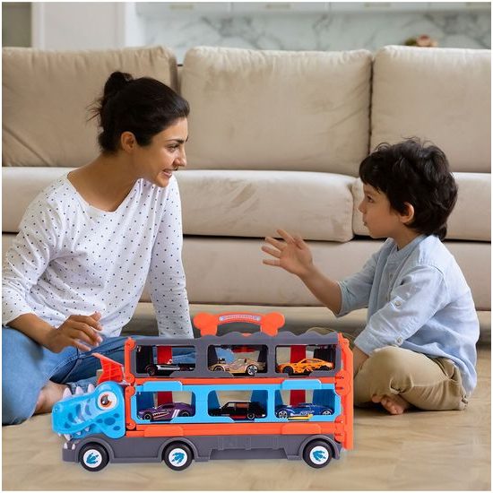 Nákladní auto se 6 autíčky a odpalovačem Speedway Hauter