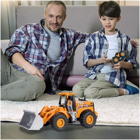 Bagr na dálkové ovládání City Engineering s pohyblivou lžící a kouřovým efektem