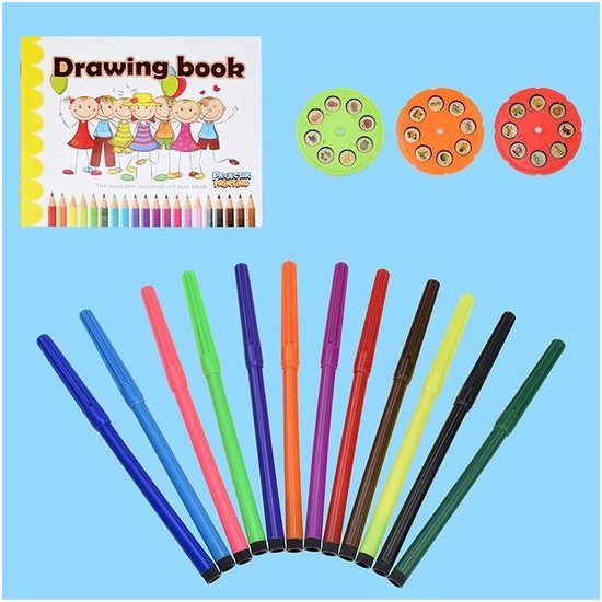 Projektor s kreslící tabulkou a 24 šablonami Dráček