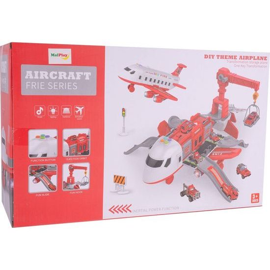 Interaktivní letadlo s autíčky, světly a zvuky DIY Airplane