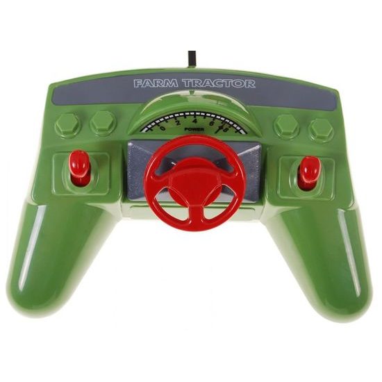 Traktor na dálkové ovládání se zelenou vlečkou Red Farmer 1:28