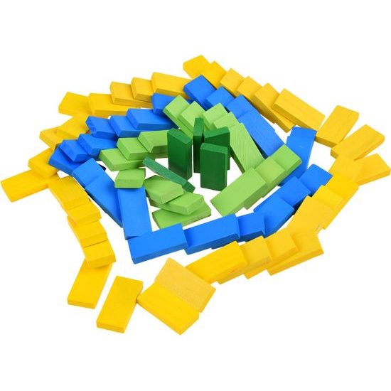 Dřevěné barevné kostky DOMINO 300 dílků