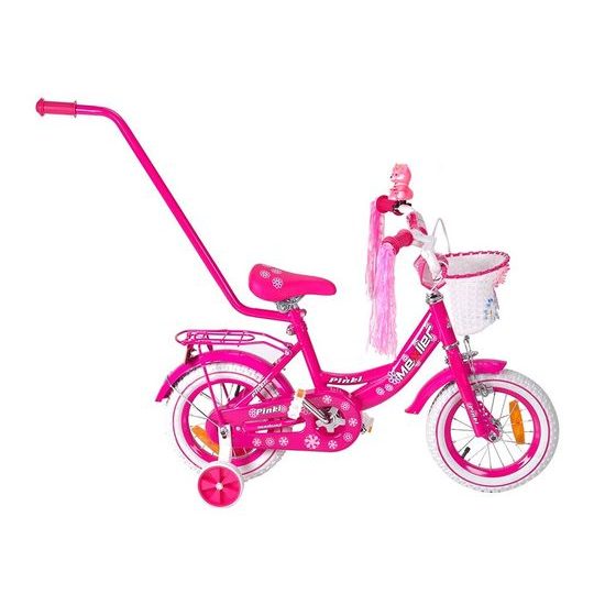 Dětské kolo Mexller Pinki s vodící tyčí růžová 12"