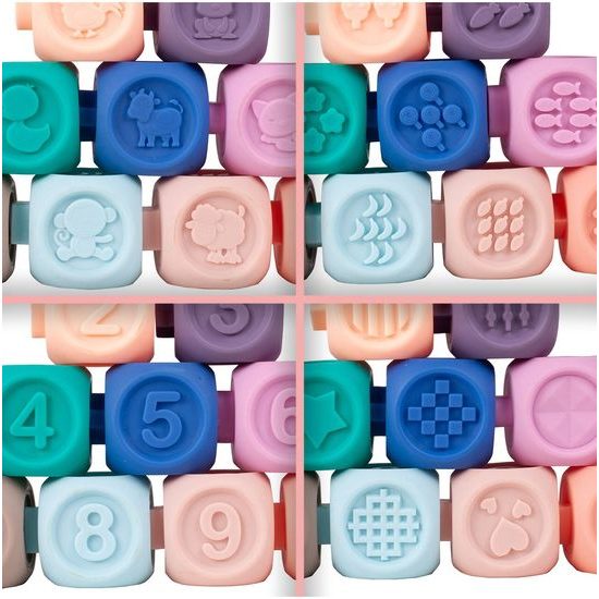 Senzorické kostky pro nejmenší Baby Training Blocks 10 kusů