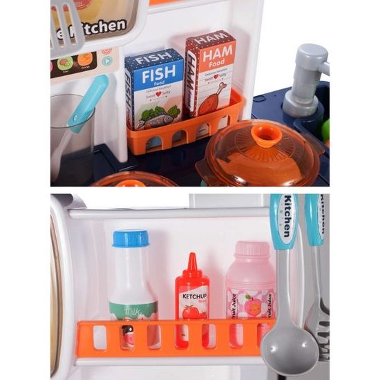 Dětská kuchyňka se zvuky a párou Home Kitchen modrá