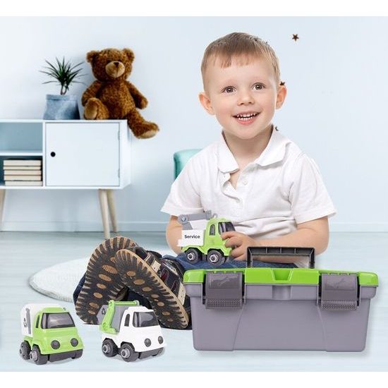 Šroubovací autíčko s kufříkem a 3 autíčky Sanitation Control