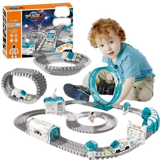 Kosmická dráha s autíčkem na baterie a dálkovým ovládáním 229 dílků Space Explore