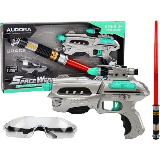 Vesmírná sada s mečem a brýlemi