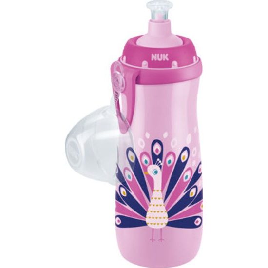 Láhev Nuk FC Sports Cup Páv 450ml růžová