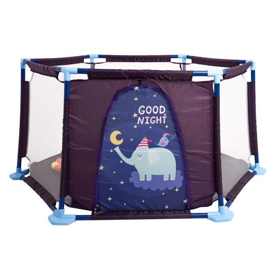 Dětská ohrádka Hexagon Fence se 40 míčky - modrá