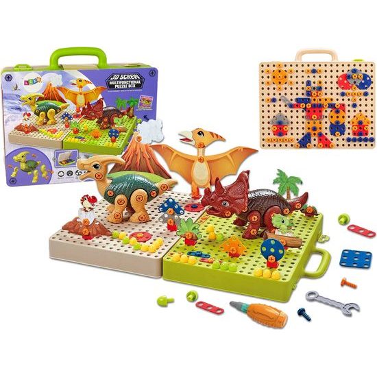 Stavební kostky a dinosauři ke složení