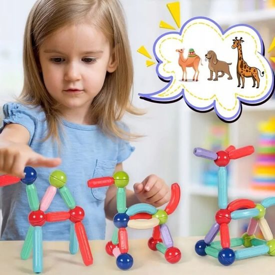 Magnetická stavebnice Magnetic Sticks 128 dílků