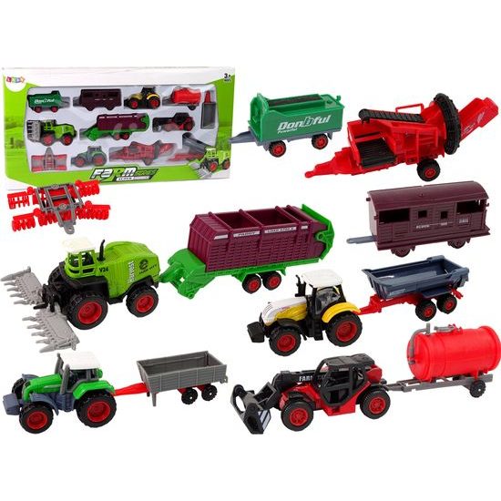 Velká sada zemědělských vozidel 12ks
