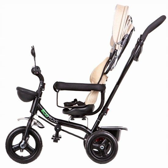 Ecotoys dětská tříkolka s otočným sedadlem Trike 2v1 béžová