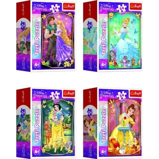 Minipuzzle Krásné princezny 54dílků - mix 4 druhy