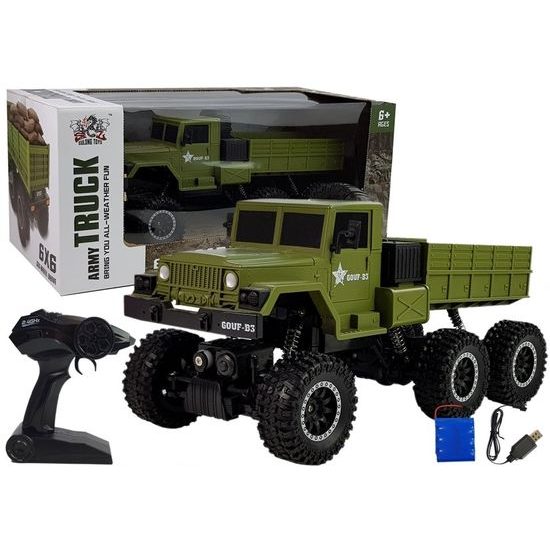 Nákladní auto 6x6 na dálkové ovládání Army Truck zelené 1:12