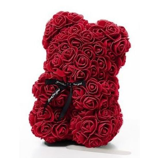 Medvídek z růží bordo Rose Bear 25 cm