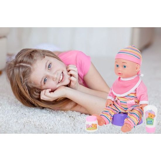 Dětská panenka s příslušenstvím Emilka 30 cm