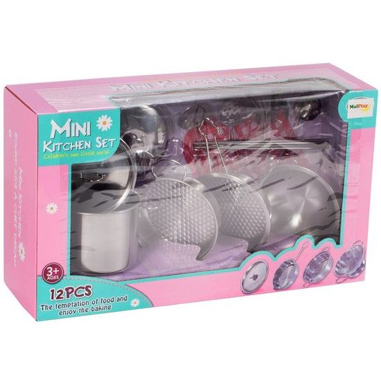 Sada dětského kovového nádobí 12 součástí Mini Kitchen Set
