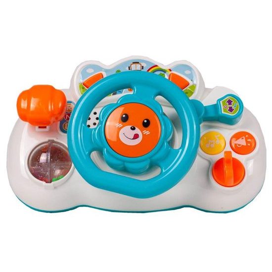 Interaktivní volant pro nejmenší se světlem a zvukem Lion Driver modrý