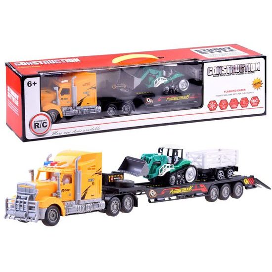 Nákladní autíčko s traktorem na dálkové ovládání R500 Truck žluté