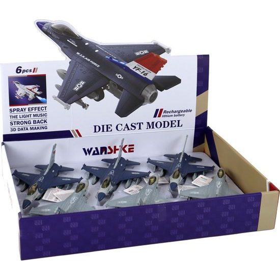 Model stíhačky modrý nebo šedý