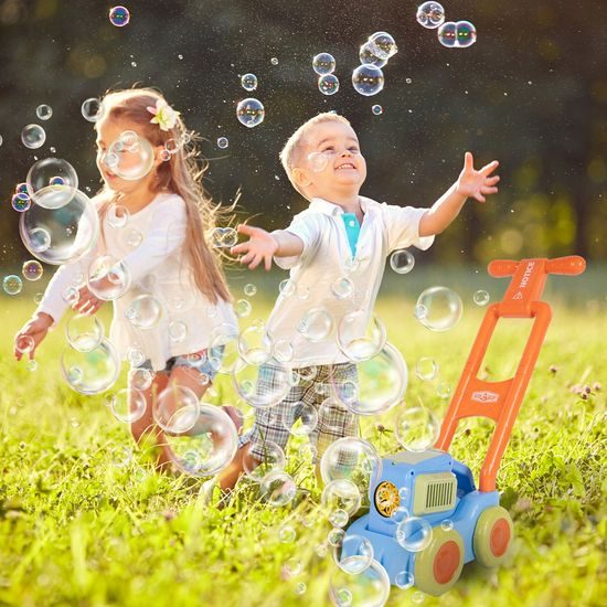 Dětská sekačka s bublifukem 2v1 Bubble Maker - modrá