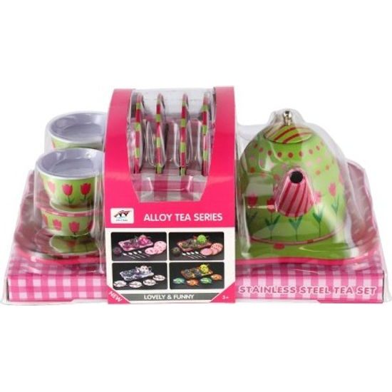 Čajová sada nádobí 14ks - mix 4 barvy