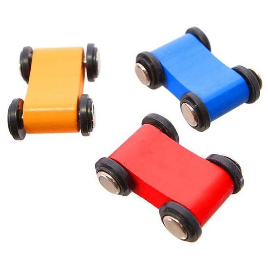 Ecotoys dřevěná skluzavka se 3 autíčky