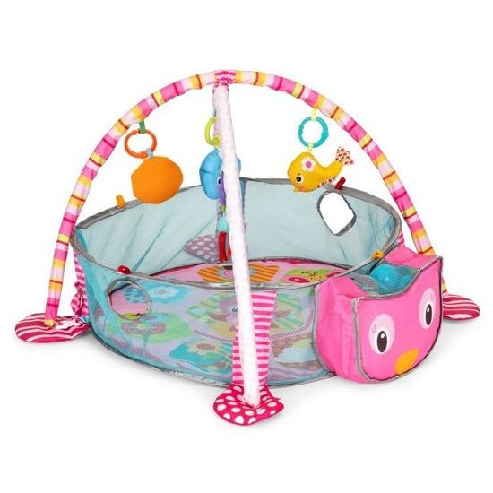 Ecotoys hrací deka s 30 míčky Želva - růžová