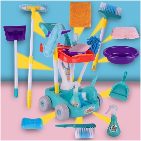 Dětský úklidový vozík s příslušenstvím Cleaning Playset