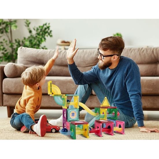 Magnetická stavebnice se skluzavkou Magnet Blocks 78 dílů