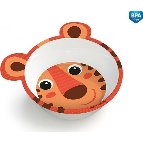 CANPOL 4/520 Melaminová protiskluzová miska s ušima Hello Little orange